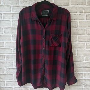 Rails Burgundy plaid button up soft sz Large